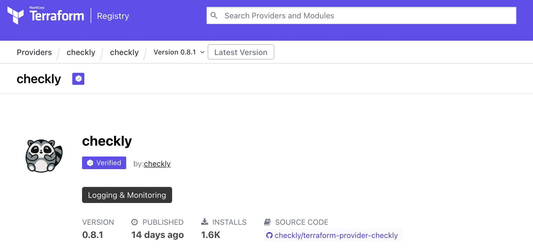 official Checkly Terraform provider on Terraform Registry